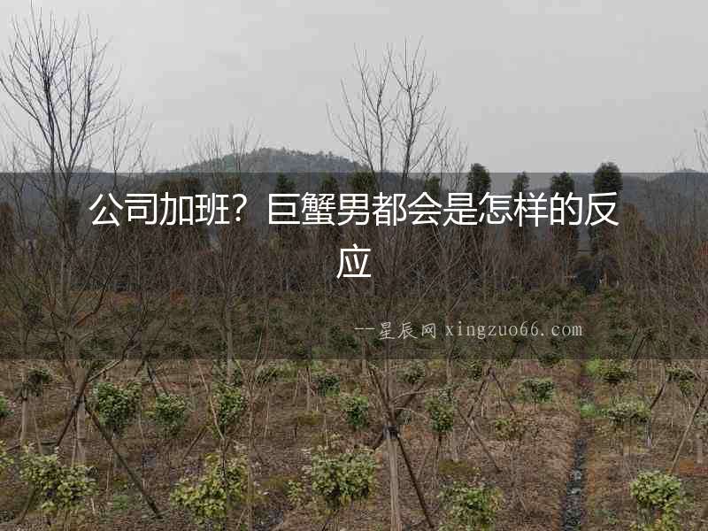 公司加班？巨蟹男都會是怎樣的反應