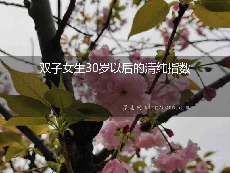 雙子女生30歲以后的清純指數(shù)