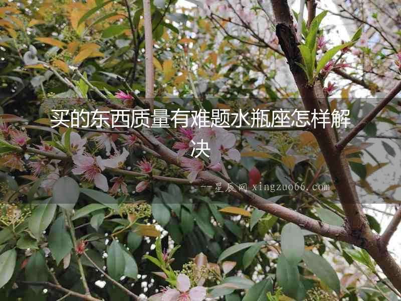 買的東西質(zhì)量有難題水瓶座怎樣解決