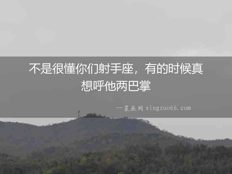 不是很懂你們射手座，有的時候真想呼他兩巴掌