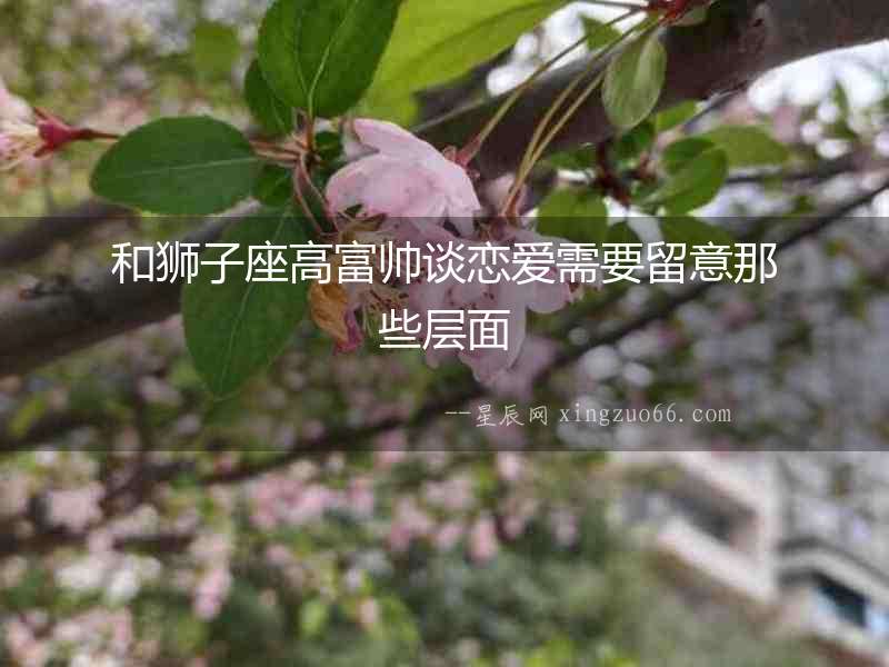 和獅子座高富帥談戀愛需要留意那些層面