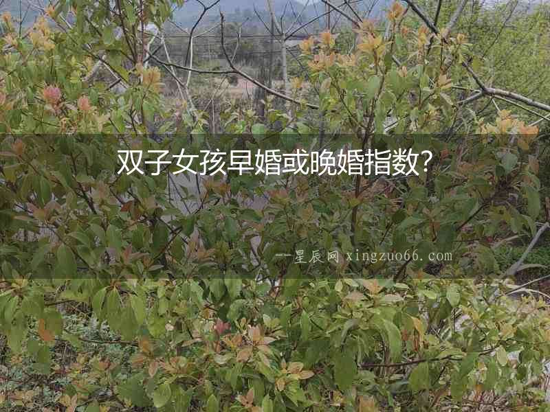 雙子女孩早婚或晚婚指數(shù)？
