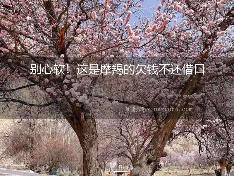 別心軟！這是摩羯的欠錢不還借口