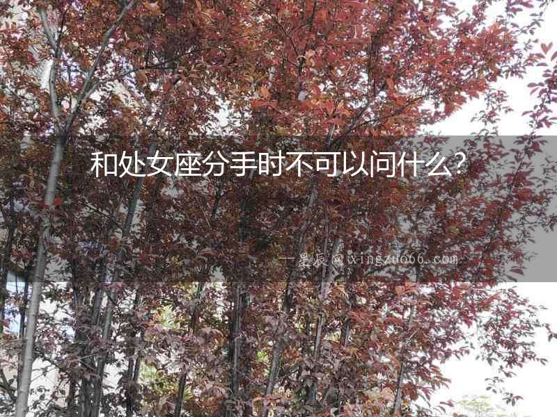 和處女座分手時不可以問什么？