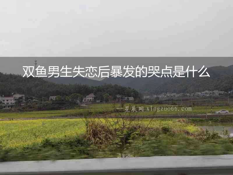 雙魚男生失戀后暴發的哭點是什么