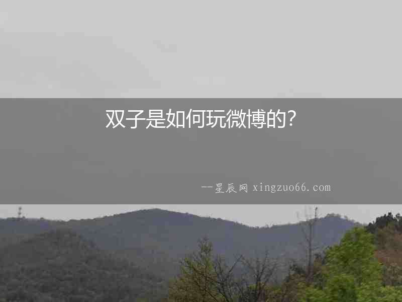 雙子是如何玩微博的？