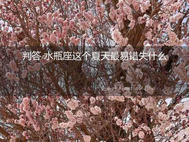 判答 水瓶座這個夏天最易錯失什么