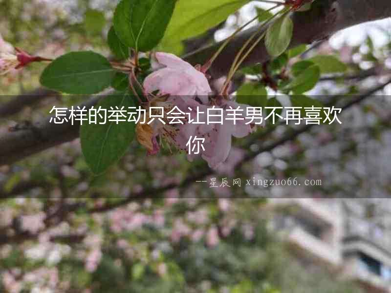 怎樣的舉動(dòng)只會(huì)讓白羊男不再喜歡你