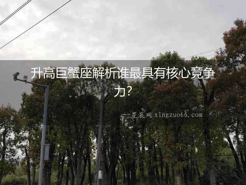 升高巨蟹座解析誰最具有核心競爭力？