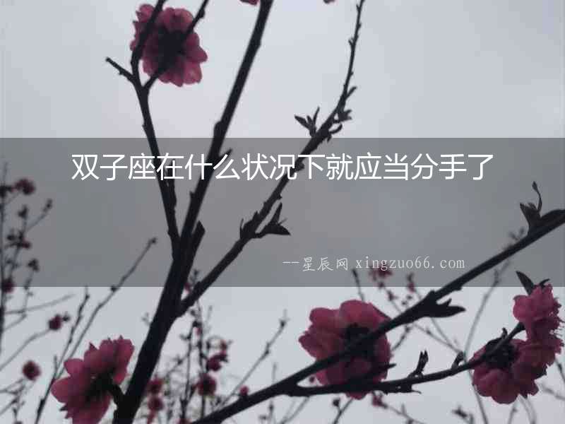 雙子座在什么狀況下就應當分手了