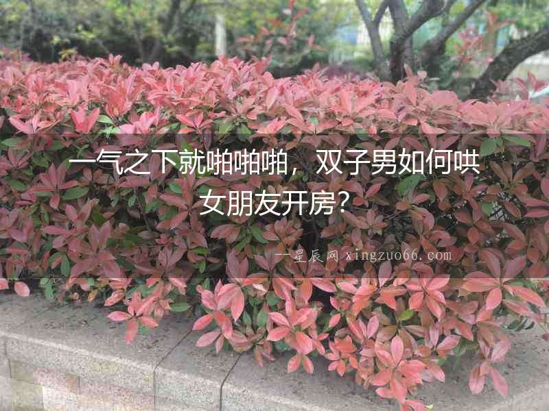 一氣之下就啪啪啪，雙子男如何哄女朋友開房？