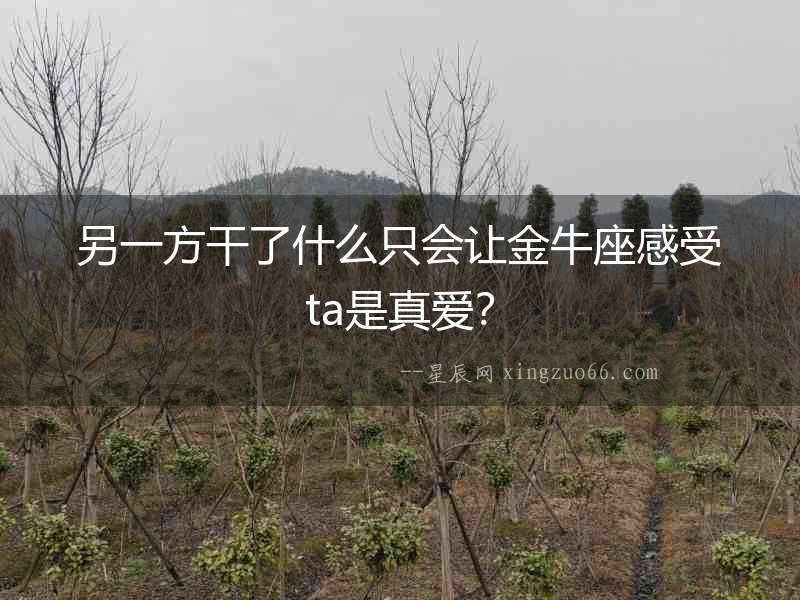 另一方干了什么只會(huì)讓金牛座感受ta是真愛(ài)？