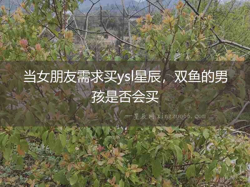 當(dāng)女朋友需求買ysl星辰，雙魚的男孩是否會買