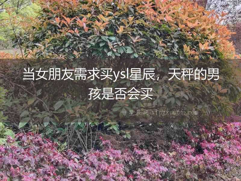 當(dāng)女朋友需求買ysl星辰，天秤的男孩是否會(huì)買