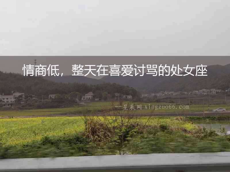 情商低，整天在喜愛討罵的處女座