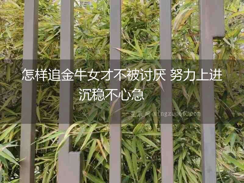 怎樣追金牛女才不被討厭 努力上進沉穩不心急  　　