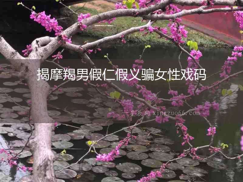 揭摩羯男假仁假義騙女性戲碼