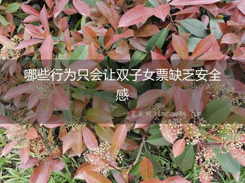 哪些行為只會讓雙子女票缺乏安全感