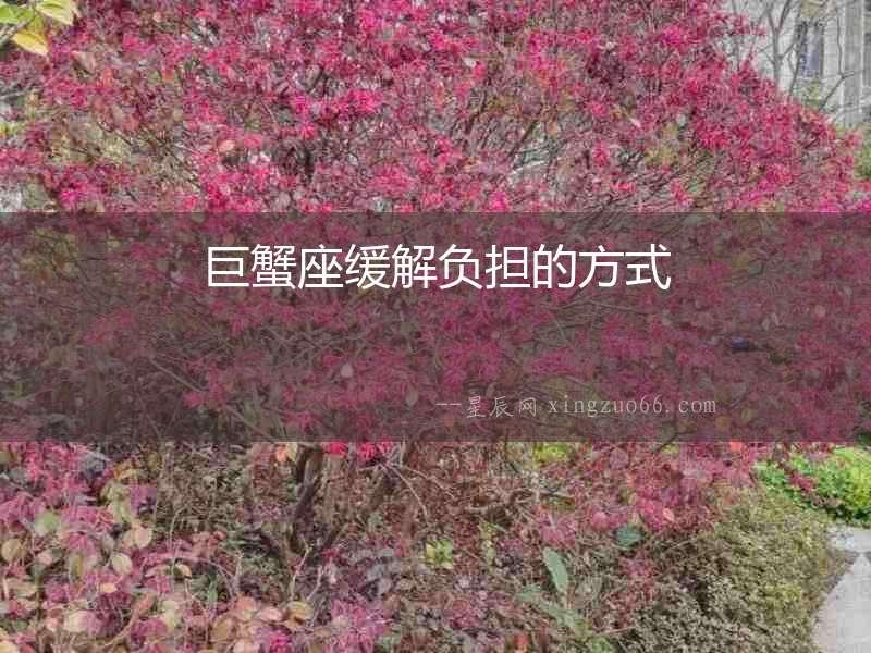 巨蟹座緩解負(fù)擔(dān)的方式