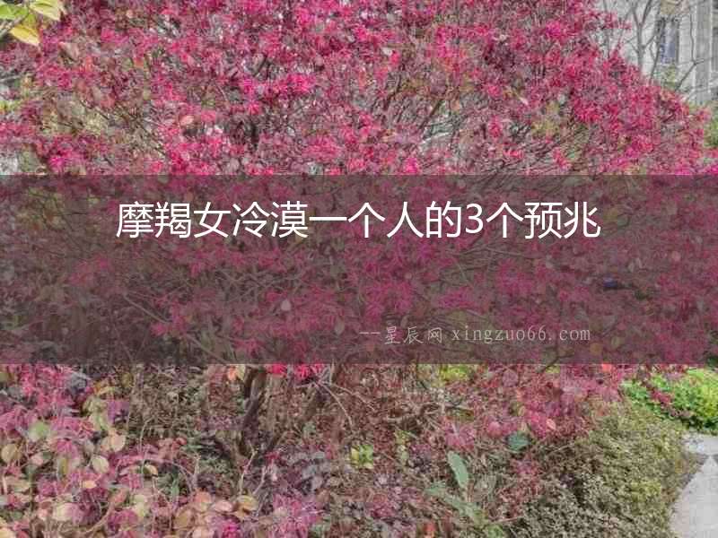 摩羯女冷漠一個(gè)人的3個(gè)預(yù)兆