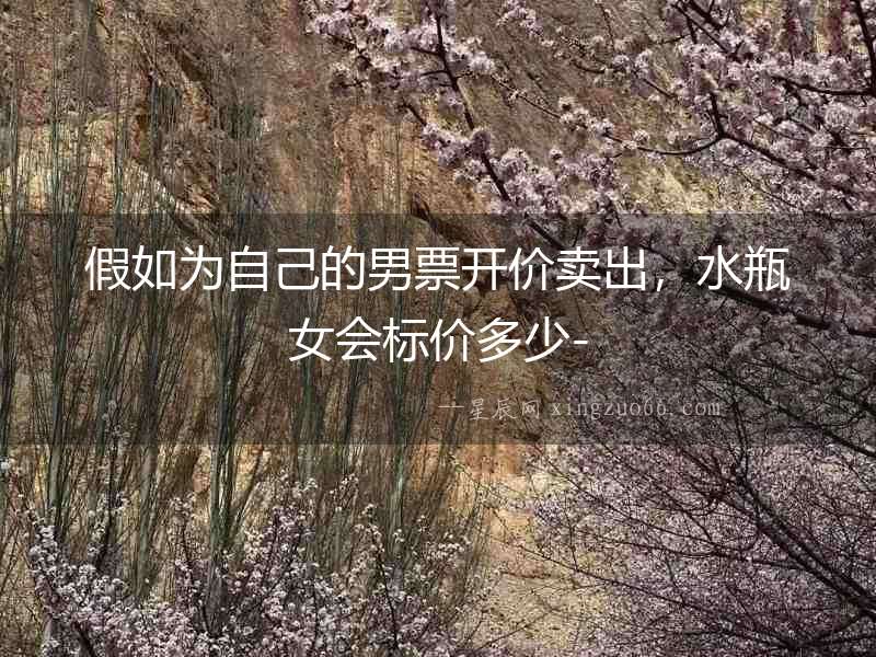 假如為自己的男票開價賣出，水瓶女會標價多少-