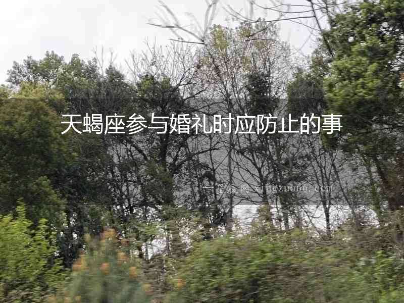 天蝎座參與婚禮時應防止的事