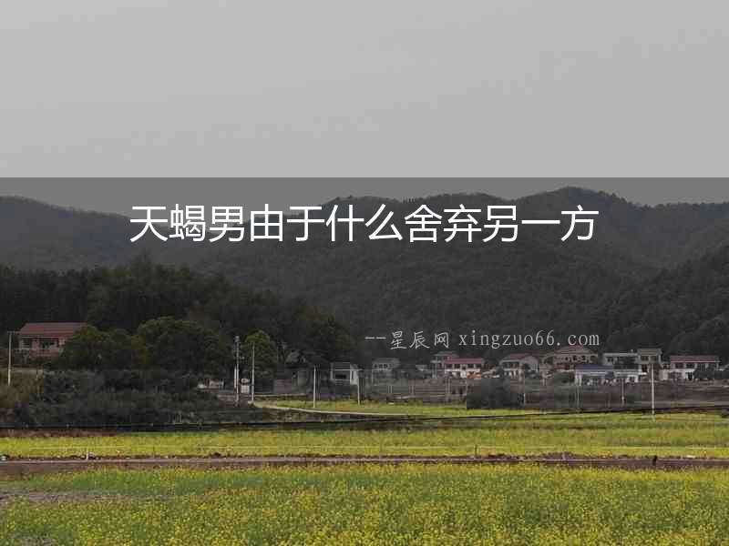 天蝎男由于什么舍棄另一方