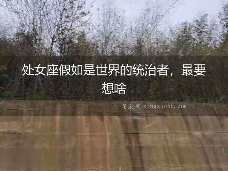 處女座假如是世界的統治者，最要想啥