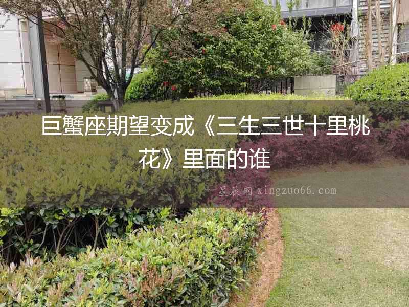 巨蟹座期望變成《三生三世十里桃花》里面的誰