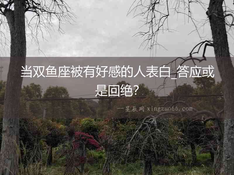 當雙魚座被有好感的人表白_答應或是回絕？