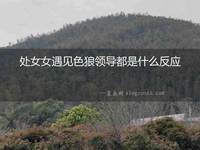 處女女遇見(jiàn)色狼領(lǐng)導(dǎo)都是什么反應(yīng)