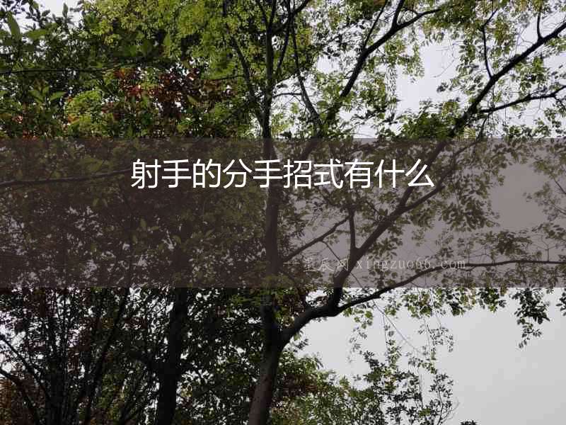 射手的分手招式有什么