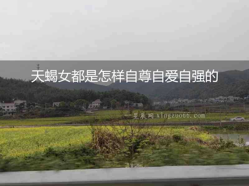 天蝎女都是怎樣自尊自愛自強的