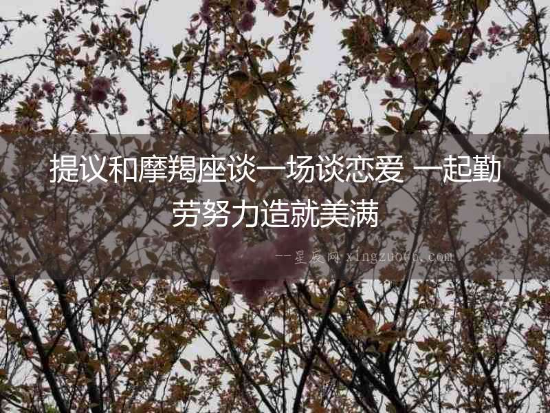 提議和摩羯座談一場談戀愛 一起勤勞努力造就美滿