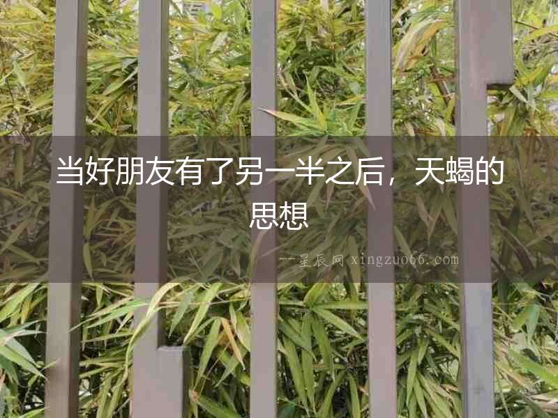 當好朋友有了另一半之后，天蝎的思想