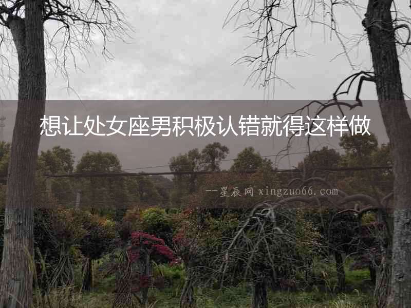 想讓處女座男積極認錯就得這樣做