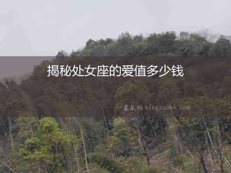 揭秘處女座的愛值多少錢
