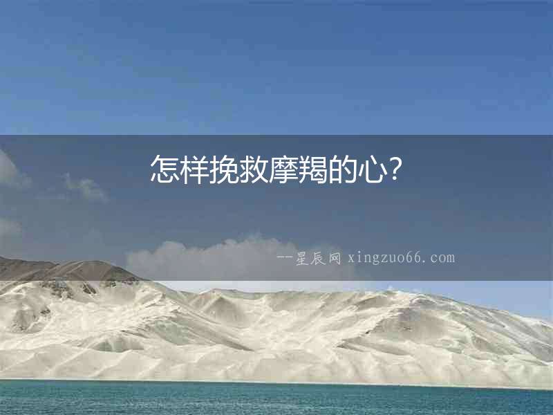 怎樣挽救摩羯的心？