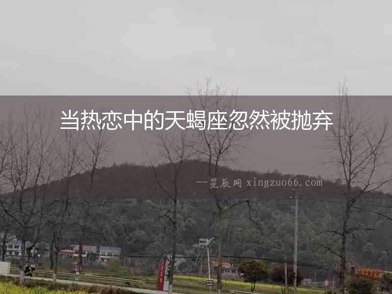 當熱戀中的天蝎座忽然被拋棄