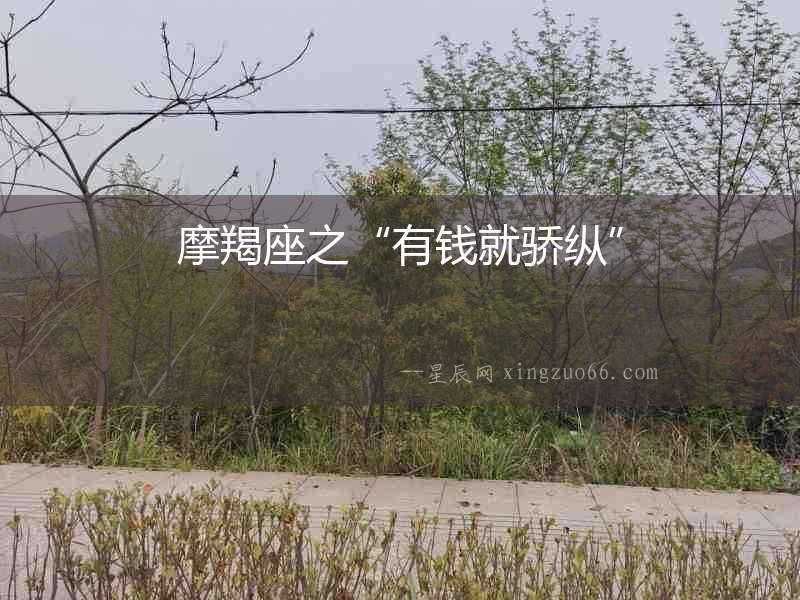 摩羯座之“有錢就驕縱”