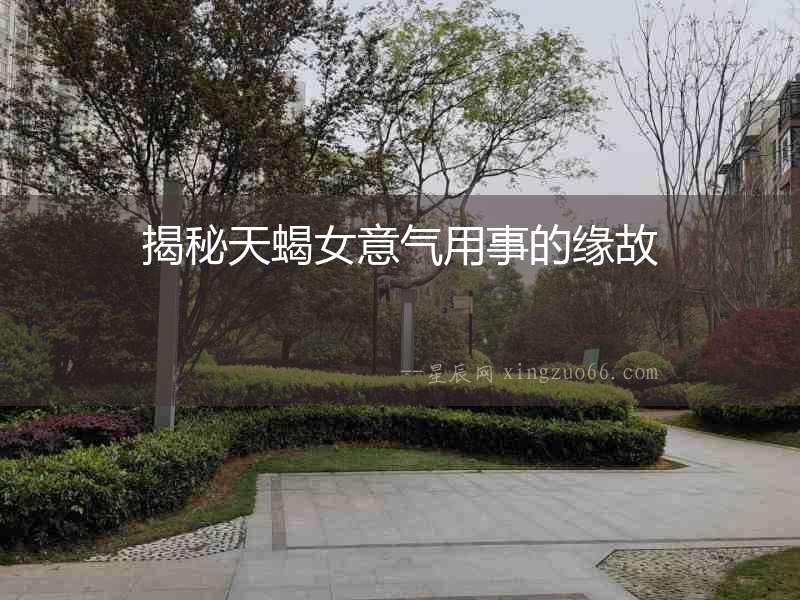 揭秘天蝎女意氣用事的緣故