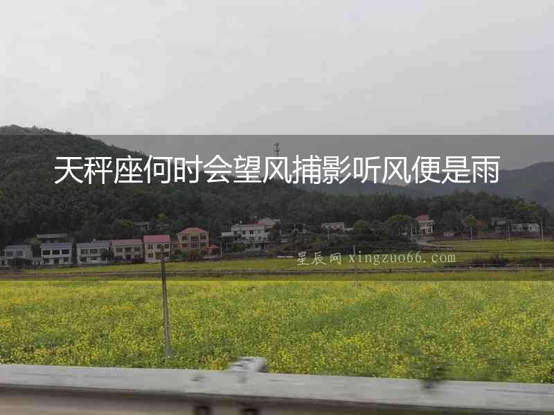 天秤座何時會望風捕影聽風便是雨