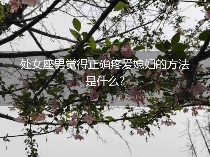 處女座男覺得正確疼愛媳婦的方法是什么？