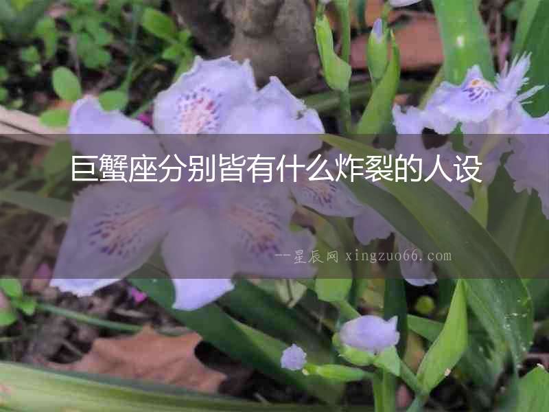 巨蟹座分別皆有什么炸裂的人設(shè)