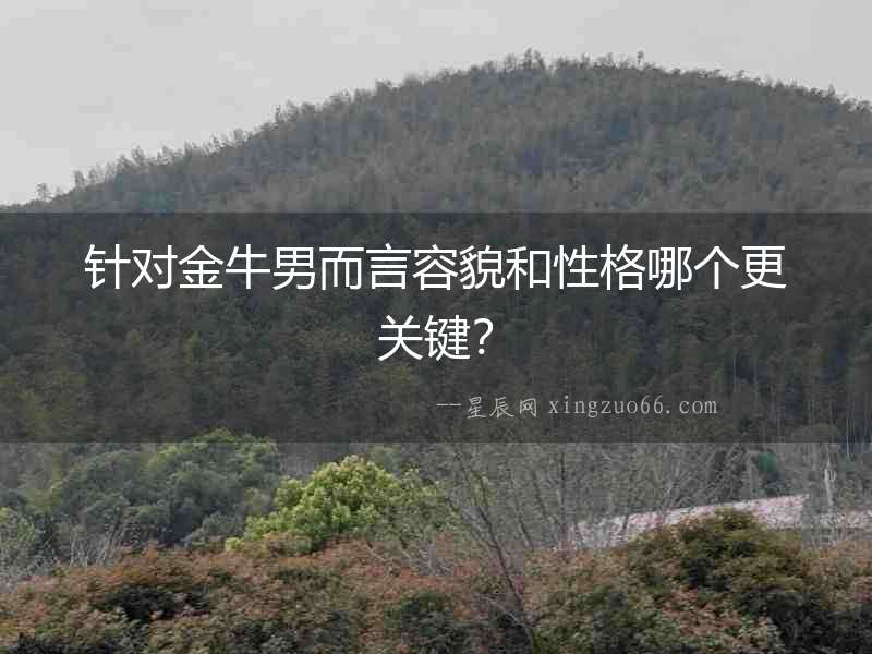 針對金牛男而言容貌和性格哪個更關鍵？
