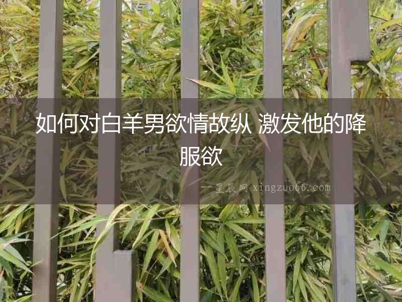 如何對白羊男欲情故縱 激發(fā)他的降服欲