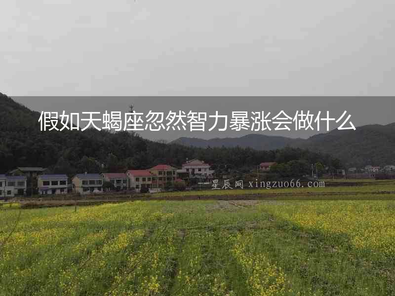 假如天蝎座忽然智力暴漲會(huì)做什么