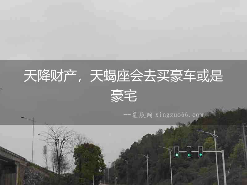 天降財產，天蝎座會去買豪車或是豪宅