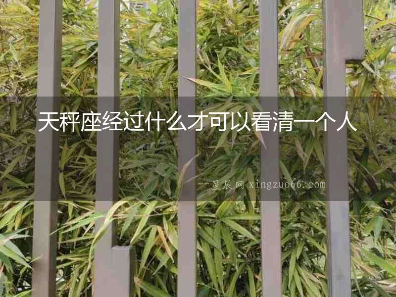 天秤座經過什么才可以看清一個人