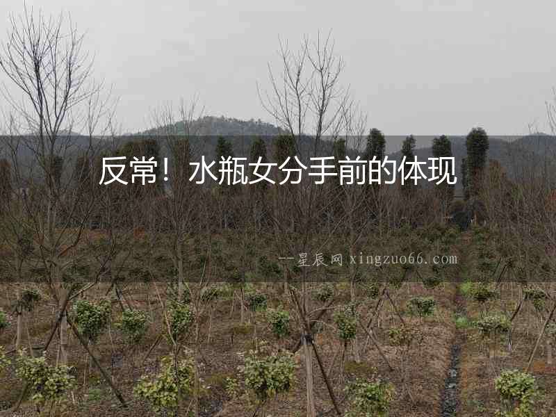 反常！水瓶女分手前的體現